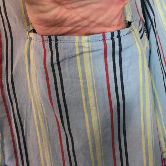 FUBU Size Large Button-Front Embroidered Logo on Back Striped Summer Spring - Picture 10 of 13